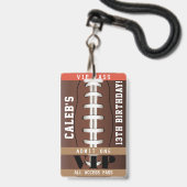 VIP-pasbadge Voetbal Verjaardagsfeestje Badge (Voorzijde met lanyard)