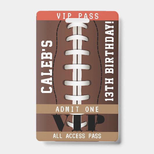 VIP-pasbadge Voetbal Verjaardagsfeestje Badge (Voorzijde)