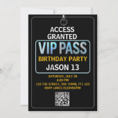 VIP Pass 13e verjaardagsfeestje uitnodiging Cool T (Voorkant)