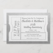 VIP Pass 25th Jubileum Ticket Faux Silver Kaart (Voorkant)