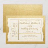 VIP Pass 50th Jubileum Ticket Faux Gold Kaart (Voorkant / Achterkant)