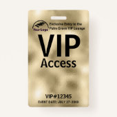 VIP Pass-badge | Aangepaste Gouden Folie QR Code & Badge (Voorkant)