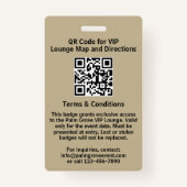 VIP Pass-badge | Aangepaste Gouden Folie QR Code & Badge (Achterkant)