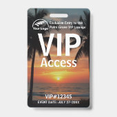 VIP Pass-badge | Aangepaste Palm Grove QR-code & L Badge (Voorzijde)
