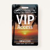 VIP Pass-badge | Aangepaste Palm Grove QR-code & L Badge (Voorkant)