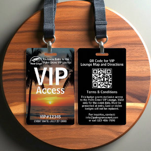 VIP Pass-badge Aangepaste Palm Grove QR-code & L Badge