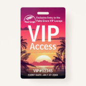 VIP Pass-badge | Aangepaste Palm Grove QR-code & L Badge (Voorkant)
