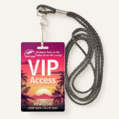 VIP Pass-badge | Aangepaste Palm Grove QR-code & L Badge (Voorkant met draagriem)