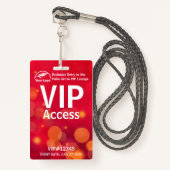 VIP Pass-badge | Aangepaste rode Bokeh QR-code & L Badge (Voorkant met draagriem)