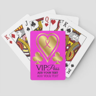 VIP PASS - Casino - Roze Lint- Speelkaarten