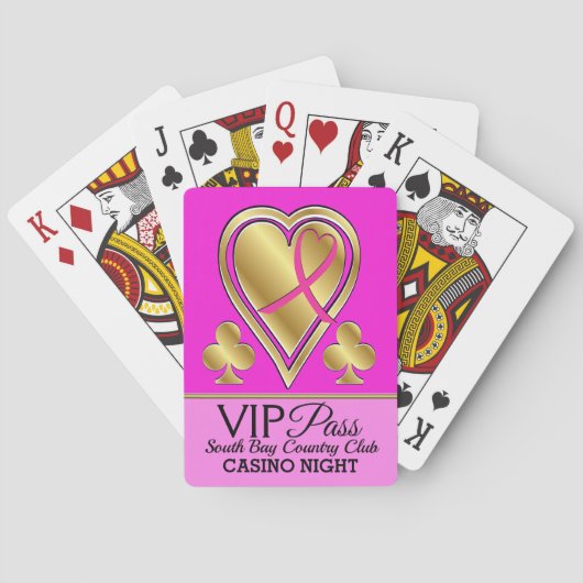 VIP PASS - Casino - Roze lint - Spelkaarten Pokerkaarten (Achterkant)