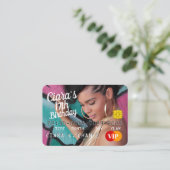 VIP Pass Credit Kaart Foto Birthday (Staand voorkant)