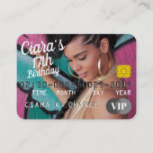 VIP Pass| Credit Kaart Foto Birthday Uitnodigingen (Voorkant)