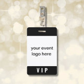 VIP Pass Eenvoudig Zwart en Wit Badge
