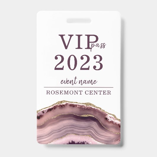 VIP Pass Event Name Exhibit Badge (Voorzijde)