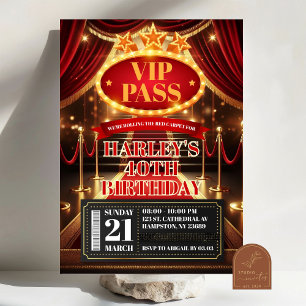 VIP Pass Glamour Premiere Hollywood Verjaardag voo Kaart