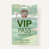 VIP PASS Golf Club League Foto Logo Evenement Badge (Voorkant)