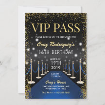 VIP Pass Hollywood Blue Carpet Birthday