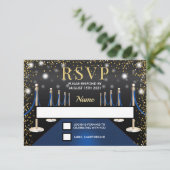 VIP Pass Hollywood Blue Carpet Birthday RSVP Kaartje (Staand voorkant)