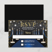 VIP Pass Hollywood Blue Carpet Birthday RSVP Kaartje (Voorkant / Achterkant)
