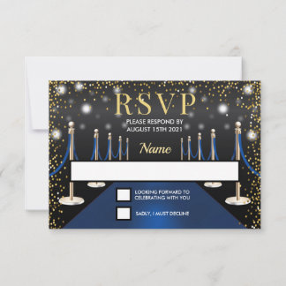VIP Pass Hollywood Blue Carpet Birthday RSVP Kaartje