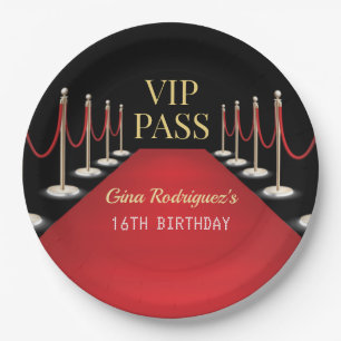 VIP Pass Hollywood Red Carpet Birthday Papieren Bordje
