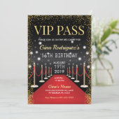 VIP Pass Hollywood Red Carpet Uitnodiging voor ver (Staand voorkant)