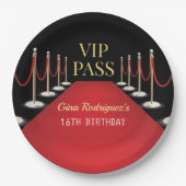 VIP Pass Hollywood Red Carpet Verjaardag Papieren Bordje (Voorkant)