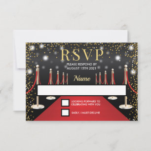 VIP Pass Hollywood Red Carpet Verjaardag RSVP-kaar RSVP Kaartje