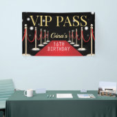 VIP Pass Hollywood Red Carpet Verjaardagsbanner Spandoek (Beurs)