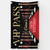 VIP Pass Hollywood Red Carpet Verjaardagsbanner Spandoek (Verticaal)