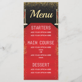 VIP Pass Hollywood Red Carpet Verjaardagsdiner Menu