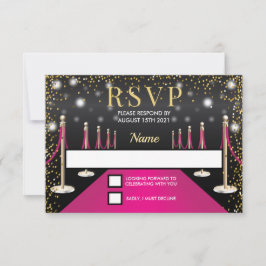 VIP Pass Hollywood Roze Rode Tapijt Verjaardag RSVP Kaartje