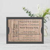 VIP Pass House Warming Cardboard Thleed Ticket Kaart (Staand voorkant)
