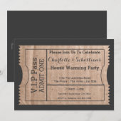 VIP Pass House Warming Cardboard Thleed Ticket Kaart (Voorkant / Achterkant)