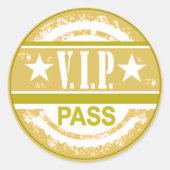 VIP Pass Party Sticker (khaki) (Voorkant)