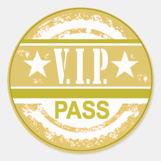 VIP Pass Party Sticker (khaki) (Voorkant)