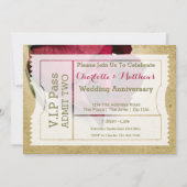 VIP Pass Party Toelating Ticket Red Rose Kaart (Voorkant)