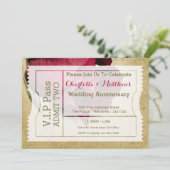 VIP Pass Party Toelating Ticket Red Rose Kaart (Staand voorkant)