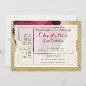 VIP Pass Party Toelating Ticket Red Rose Kaart (Voorkant)