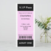 VIP Pass Party Tomission Ticket Kaart (Staand voorkant)