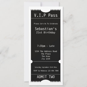VIP Pass Party Tomission Ticket Kaart