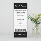 VIP Pass Party Tomission Ticket Kaart (Staand voorkant)