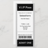 VIP Pass Party Tomission Ticket Kaart (Voorkant / Achterkant)