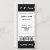VIP Pass Party Tomission Ticket Kaart (Voorkant)