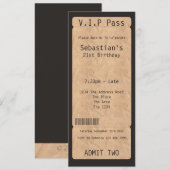 VIP Pass Party Tomission Ticket Kaart (Voorkant / Achterkant)