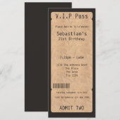 VIP Pass Party Tomission Ticket Kaart (Voorkant / Achterkant)