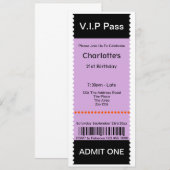 VIP Pass Party Tomission Ticket Kaart (Voorkant / Achterkant)