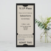 VIP Pass Party Tomission Ticket Kaart (Staand voorkant)