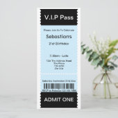 VIP Pass Party Tomission Ticket Kaart (Staand voorkant)